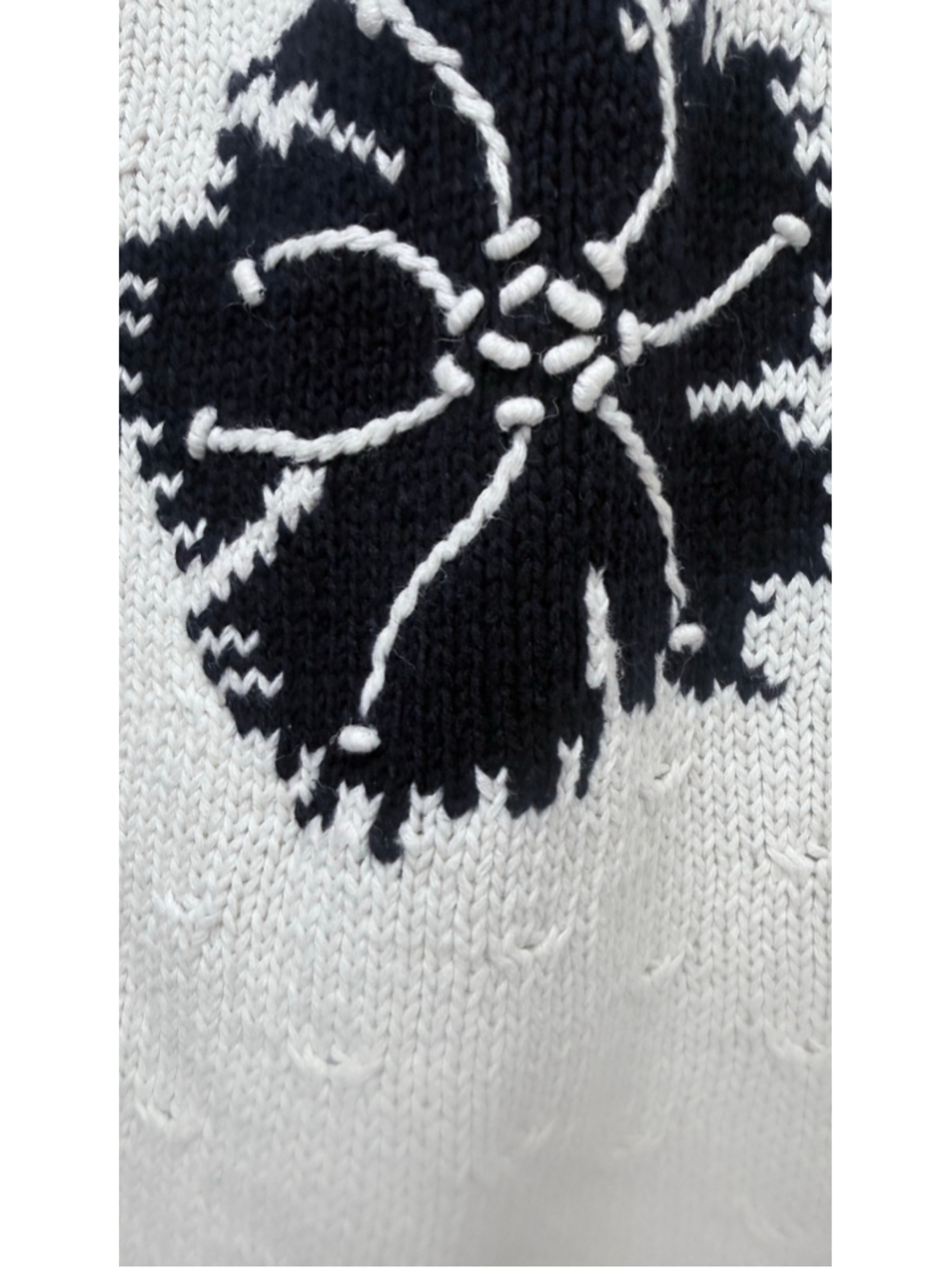Women's Vintage Regatta Sport Floral Crew Neck Sweater White Black Size M - Picture 11 of 11